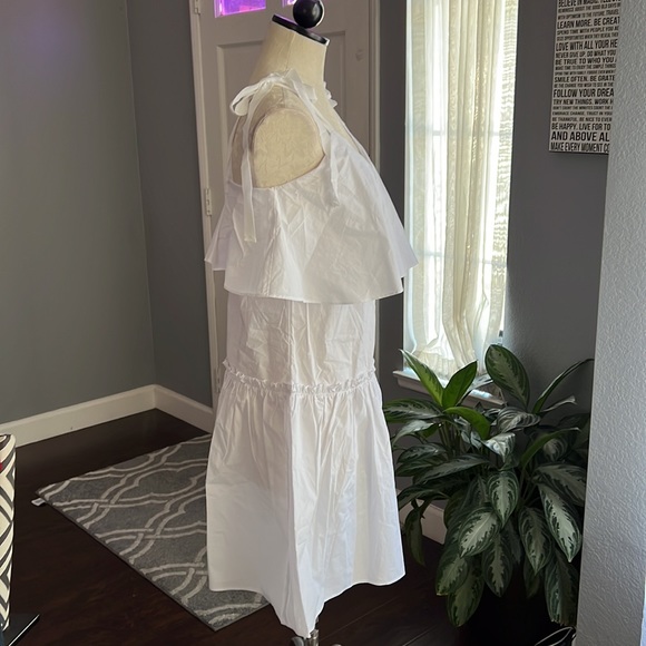 English Factory Shoulder Ties White Dress - Picture 3 of 7